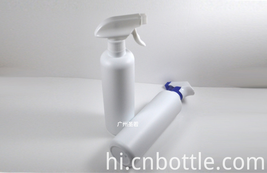 सफेद एचडीपीई प्लास्टिक स्प्रे बोतल और सफेद ट्रिगर स्प्रे पंप White HDPE Plastic Spray Bottle And White Trigger Spray Pump